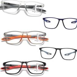 Anti Blaulicht Gleitsichtbrille Lesebrille Geeignet für Herren/Damen，Anti Schwindlig flexible Leichte Computer-Lesebrille, 1.0x,1.5x,2.0x,2.5x,3.0x,3.5x,4.0x,1-Paar ( Farbe : Clear , Größe : 2.0x ) von POCHY