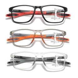 Anti Blaulicht Gleitsichtbrille Lesebrille Geeignet für Herren/Damen，Anti Schwindlig flexible Ultraleicht Computer-Lesebrille, 1.0x,1.5x,2.0x,2.5x,3.0x,3.5x,4.0x,1-Paar ( Farbe : Orange , Größe : 2.5x von POCHY