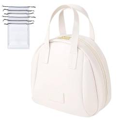 Multi-Layered Shell-Shaped Cosmetic Bag, Multi-Layered Makeup Bag, Waterproof Makeup Cosmetic Bag Travel Organizer (White) von POCHY