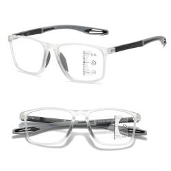 POCHY Anti Blaulicht Gleitsichtbrille Lesebrille Geeignet für Herren/Damen，Sportliches Ultraleicht Computer-Lesebrille, 1.0x,1.5x,2.0x,2.5x,3.0x,3.5x,4.0x,1-Paar (Farbe : Clear, Größe : 1.5x) von POCHY