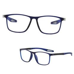 POCHY Anti Blaulicht Gleitsichtbrille Lesebrille Geeignet für Herren/Damen，flexible Leichte Computer-Lesebrille, 1.0x,1.5x,2.0x,2.5x,3.0x,3.5x,4.0x,1-Paar (Farbe : Blau, Größe : 1.0x) von POCHY