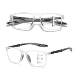 POCHY Anti Blaulicht Gleitsichtbrille Lesebrille Geeignet für Herren/Damen，flexible Leichte Computer-Lesebrille, 1.0x,1.5x,2.0x,2.5x,3.0x,3.5x,4.0x,1-Paar (Farbe : Clear, Größe : 3.5x) von POCHY