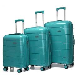 POCHY praktisch Koffer 3-teilige Koffer, großes Fassungsvermögen, Aufbewahrungsgepäck, Reise-Handgepäck, Verstellbarer Trolley-Koffer mit Universalrädern leicht zu bewegen von POCHY
