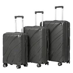 POCHY praktisch Koffer 3-teilige Koffer, großes Fassungsvermögen, Aufbewahrungsgepäck, Reise-Handgepäck, Verstellbarer Trolley-Koffer mit Universalrädern leicht zu bewegen von POCHY