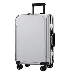 POCHY praktisch Koffer Koffer mit Spinner-Rädern, Handgepäck, Zwei USB-Ladeanschlüsse, Aluminiumrahmen-Koffer, großes Fassungsvermögen leicht zu bewegen von POCHY