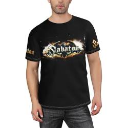 Kurzarmshirt Sabaton Logo Crewneck T-Shirt Tee Shirt für Männer Herren Sommer Kurzarm Rundhals Tshirt S von PODCAST