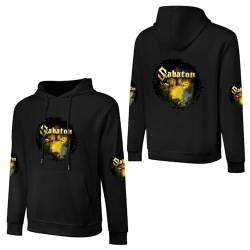 PODCAST Herren Hoodie Sabaton Hoody Sweatshirt für Männer Langarm Pullover mit Kapuze Sport Outerwear Front Back Print Kapuzenpullover 2XL von PODCAST