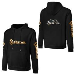 PODCAST Herren Hoodie Sabaton Hoody Sweatshirt für Männer Langarm Pullover mit Kapuze Sport Outerwear Front Back Print Kapuzenpullover XL von PODCAST