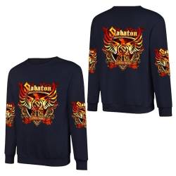 PODCAST Herren Sweatshirt Sabaton Crewneck Sweat-Shirt für Männer Langarm Pullover Sport Outerwear Front Back Sleeve Print Tops XL von PODCAST