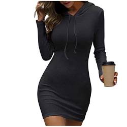 Damen Lang Pulloverkleid Stretch Longpullover Elegantes Strickkleid V-Neck Strickpullover Leisure Longsleeve Pullikleid Feinstrick Tunika Kleid Winterkleid Mini Dress Slim Fit Sweaters Pulli von PODOLIXIA