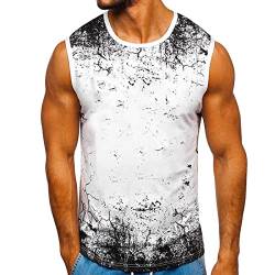 Herren Druck Tank Top Sporttop Muskelshirts Athletic Tanktop ärmellose T Shirt Beiläufig Tankshirts Schnelltrocknendes Stringer Laufshirt Body Shaper Shirts von PODOLIXIA