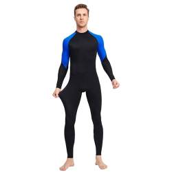 PODOLIXIA Badeanzug Herren Lang Jumpsuit Schwimmanzug Schnorchelanzug Badehosen Schutzkleidung, Männer Stretch Ganzkörper Neoprenanzug Surf Patchwork Overall UV-Anzug Mens Diving Steamer Swimwear von PODOLIXIA