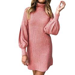 PODOLIXIA Damen Lang Pulloverkleid Stretchy Longpullover Elegantes Strickkleider V Hals Strickpulli Beiläufig Long Sleeve Pullikleid Fein-Strick Tunika Kleid Winterkleid Minikleid Schmal Wollpullover von PODOLIXIA