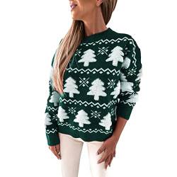 PODOLIXIA Damen Rollkragenpulli Weihnachten Strick-Pullover Weihnachtspullover Elegant Fein-Strick Pulli Schneeflocken Reindeer Winterpullover Strickcardigan Oberteile Tee Warm Pullover Sweater von PODOLIXIA