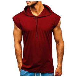 PODOLIXIA Herren Tank Top mit Kapuze Ärmellose Hoody Sport Fitness Muskelshirts Gym Outdoor Laufshirt Sommer Achselshirt Männer Trainingsshirt Lässiger Unterhemden Activewear von PODOLIXIA