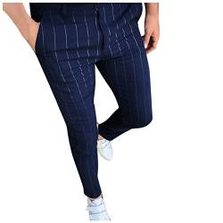 PODOLIXIA Hose Herren Lang Sommerhosen Gestreifte Hose Freizeithosen Stylische Jogginghose Leisure für Männer Regular Fit Straight Leg Bequem Lange Sporthosen von PODOLIXIA