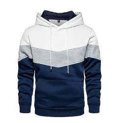 PODOLIXIA Kapuzenpullover Herren Hoodie Langarm Sweatshirts mit Kapuze Patchwork-Color Männer Hoody Locker Sweatjacke Mode Kapuzenpulli von PODOLIXIA