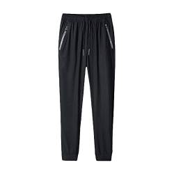 PODOLIXIA Sporthose Unisex Stretch Lang Leicht Dünne Schnell Trocknend Jogginghose Gym Outdoor Trainingshose Damen Herren Geradem Bein Hose mit Kordelzug und Zipper-Taschen Laufhose, M-7XL von PODOLIXIA