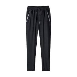 PODOLIXIA Sporthose Unisex Stretch Lang Leicht Dünne Schnell Trocknend Jogginghose Gym Outdoor Trainingshose Damen Herren Geradem Bein Hose mit Kordelzug und Zipper-Taschen Laufhose, M-7XL von PODOLIXIA