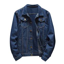 PODOLIXIA Trucker Jacke Herren Jeansjacke Denim Jacke Einfarbig Locker Leicht Dünne Männer Jeans Mantel Lässiges Übergangsjacke Outwear Klassisch Langarmjacke von PODOLIXIA