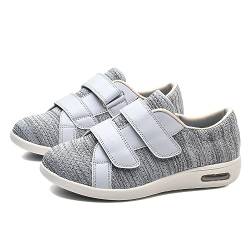 Diabetiker Hausschuhe Herren, Orthopädische Schuhe für Damen Luftgepolsterte Slip-On-Wanderschuhe Orthopädische Damen Sneaker Diabetikerschuhe bequem und atmungsaktiv ( Color : LightGrey , Size : 43 E von POFH