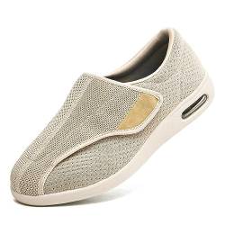 POFH Diabetiker Schuhe Herren, Diabetiker Schuhe Orthopädische Schuhe Herren Unisex Verbandschuh Slipper Unisex Bequemschuh mit Klettverschluss (Color : Beige, Size : 40 EU) von POFH