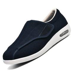 POFH Diabetiker Schuhe Herren, Diabetiker Schuhe Orthopädische Schuhe Herren Unisex Verbandschuh Slipper Unisex Bequemschuh mit Klettverschluss (Color : Blue, Size : 43 EU) von POFH