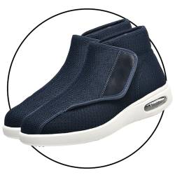 POFH Diabetiker Schuhe Herren und Damen Orthopädische Hausschuhe Senioren Pantoffeln Reha-Schuh für breite Dicke Füße Orthopädische Schuhe mit Klettverschluss (Color : Blue, Size : 41 EU) von POFH