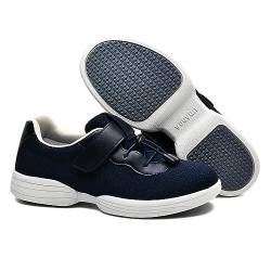 POFH Schuhe für Geschwollene Füße Damen Breiter Sneaker Riemen verstellbar Einfaches An und Ausziehen Halbschuh mit Klettverschluss für ältere Menschen Plantarfasziitis (Color : Blue, Size : 41 EU) von POFH