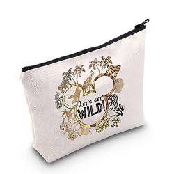 POFULL Animal Kingdom Kosmetiktasche mit Aufschrift "Let's Get Wild", Let's Get Wild Kosmetiktasche von POFULL