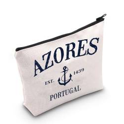 POFULL Azoren Inseln Reise Urlaub Geschenk Portugal Reisende Geschenk Azoren Inseln Portugal Anker Kosmetiktasche, Azoren von POFULL