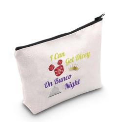 POFULL Bunco Game Night Gift I Can Get Dicey On Bunco Night Kosmetiktasche, Bunco-Preisgeschenk, Dicey On Bunco Tasche von POFULL