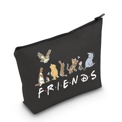 POFULL Cartoon Charakter Freunde Liebhaber Reißverschluss Beutel Make-up Tasche Freundschaft Geschenk, Schwarze Cartoon-Freunde-Tasche von POFULL