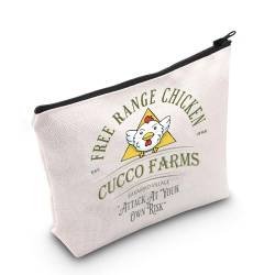 POFULL Cucco Farms Kosmetiktasche für Mädchen, Geschenk für Videospiel-Liebhaber, Freiland-Huhn-Make-up-Tasche, Freie Reichweite von POFULL