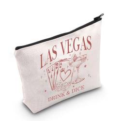 POFULL Las Vegas Reise-Geschenk, Poker-Würfelliebhaber, Geschenk, Las Vegas Drink and Dice Kosmetiktasche, Trinken und Würfeln von POFULL