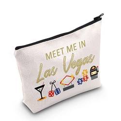 POFULL Las Vegas Schild Junggesellinnenabschied Geschenk Treffen Sie mich in Las Vegas Kosmetiktasche Las Vegas Reisegeschenk, Las Vegas Tasche von POFULL