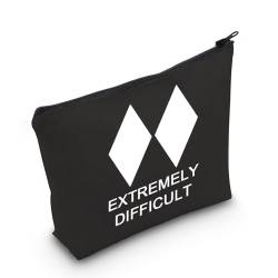 POFULL Lustiges Ski-Geschenk, extrem schwierig, doppelte schwarze Diamant-Kosmetiktasche, Snowboarder, Geschenke, Extrem schwierige schwarze Tasche von POFULL