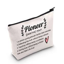POFULL Pioneer Definition JW Geschenk Pionier Schule Geschenk für Pioniere JW Zeugen Best Life Pioneer Student Geschenk Make-up-Tasche, Pionier Definition von POFULL
