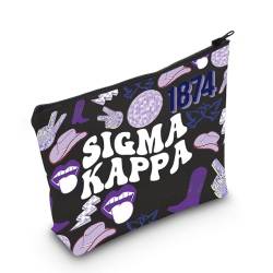 POFULL SK Griechische Utensilien, Geschenk, griechische Sorority Kosmetiktasche für Damen und Mädchen, SIGMA K-APPA schwarze Tasche von POFULL