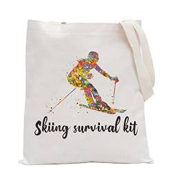 POFULL Ski-Tasche Skifahren Team Geschenke Skifahren Survival Kit für Skifahrer Skifahren Geschenk für Enthusiasten Kosmetiktasche, Ski-Überlebensausrüstung Tragetasche von POFULL