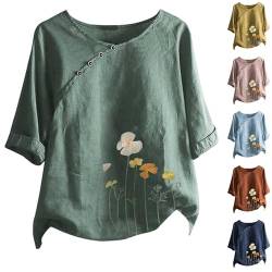 Damen Musselin Bluse Sommer Boho Stickerei Mexikanisch Bohemian Tops Bauer Halbarm V-Ausschnitt Shirt Tunika Blusen von POIUIYQA