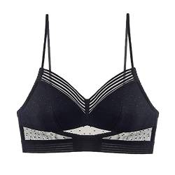 POIUIYQA Damen Spitzen BH Push Up BH für Tiefen Rückenausschnitt Sexy U-förmiger Lifting-BH Komfort Bralette Ohne Bügel V-Ausschnitt Bustier Rücken-BH Unterwäsche von POIUIYQA