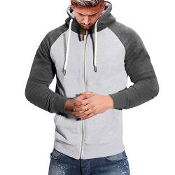 POIUIYQA Herren Basic Kapuzenpullover Sweatjacke Pullover Hoodie Sweatshirt Hoodie Herren Zip up Langarm Sweatjacke Kordelzug Casual Sport Herbst Winter Sweatshirt Kapuzenjacke von POIUIYQA