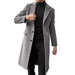 POIUIYQA Herren Warm Wollmantel Stehkragen Wintermantel Kurzmantel Winter Jacke Business Freizeit Winddichte Mantel im Freien von POIUIYQA