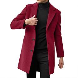 POIUIYQA Herren Warm Wollmantel Stehkragen Wintermantel Kurzmantel Winter Jacke Business Freizeit Winddichte Mantel im Freien von POIUIYQA