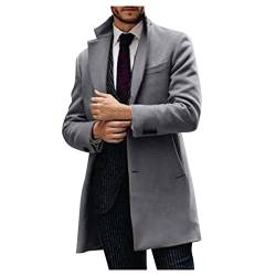 POIUIYQA Herren Warm Wollmantel Stehkragen Wintermantel Kurzmantel Winter Jacke Business Freizeit Winddichte Mantel im Freien von POIUIYQA