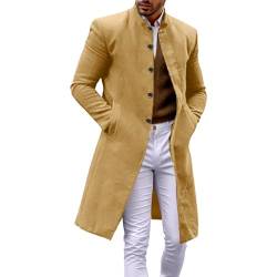 POIUIYQA Herren Warm Wollmantel Stehkragen Wintermantel Kurzmantel Winter Jacke Business Freizeit Winddichte Mantel im Freien von POIUIYQA