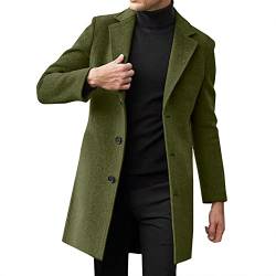 POIUIYQA Herren Wollmantel Warm Stehkragen Wintermantel Kurzmantel Winter Jacke Business Freizeit Slim Fit Winddichte Mantel im Freien von POIUIYQA