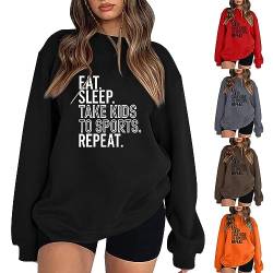 POIUIYQA Hoodie Damen, Damen Sweatshirt Pullover Schmetterling Drucken Rundhals Pulli Herbst Winter Frauen Locker Casual Oberteil Tops Teenager Mädchen Sweatjacke Ohne Kapuze Bluse Tops von POIUIYQA