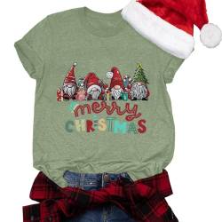 Weihnachts T-Shirts Bluse Top für Damen Cute Weihnachten Baum Shirt Frauen Graphic Print Kurzarm Tees von POIUIYQA